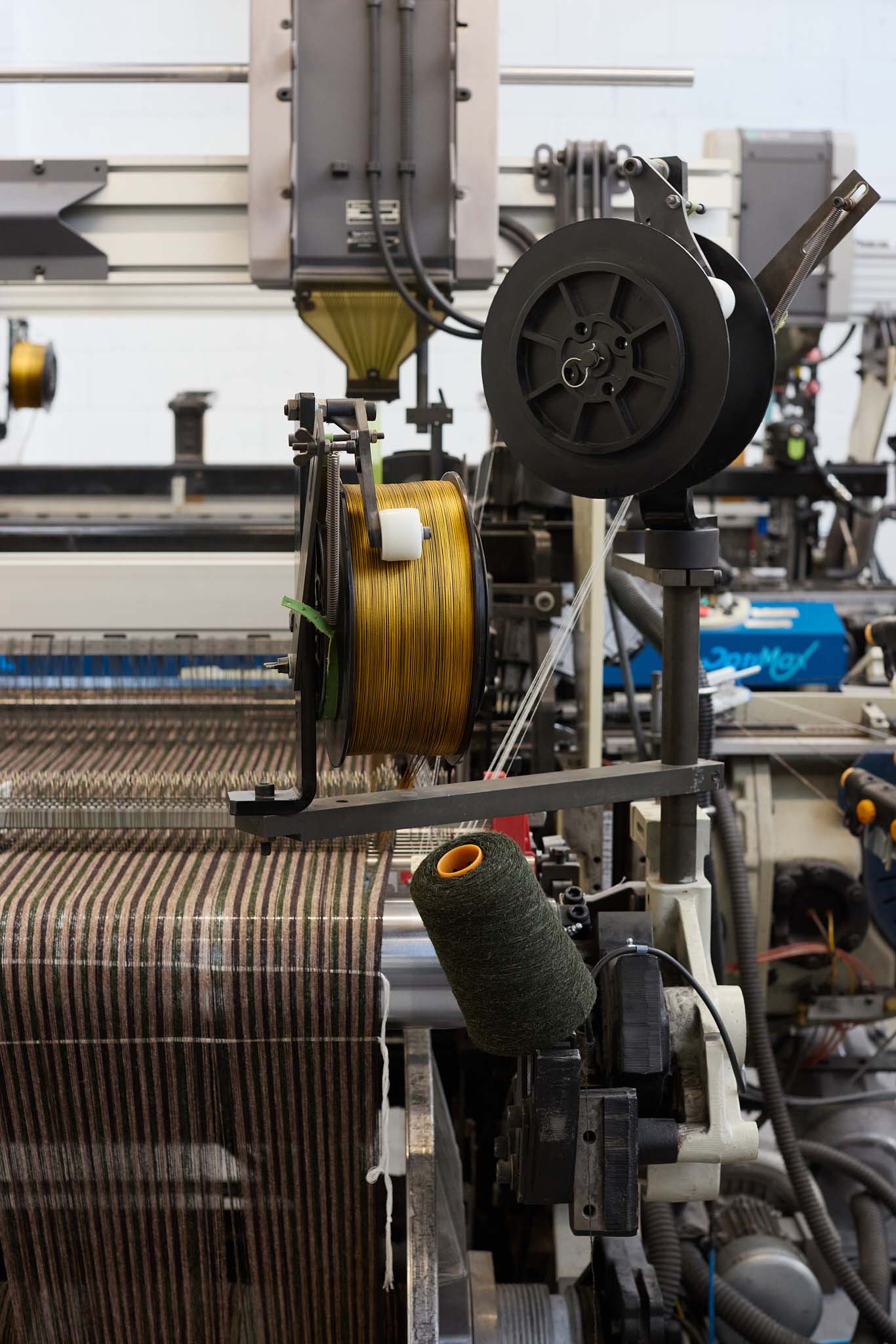 Fox Brothers inside workshop brown thread in loom 