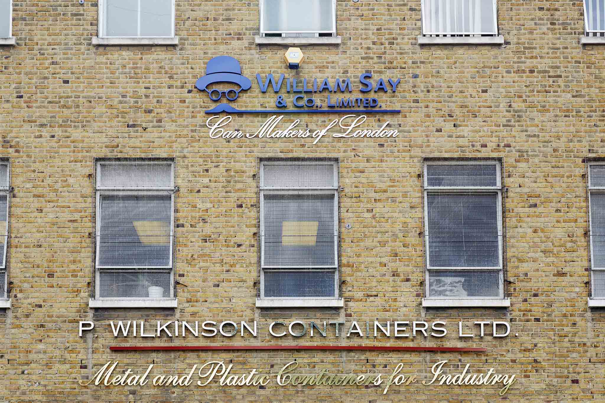 William Say & Co outside factory building with signage and name of business