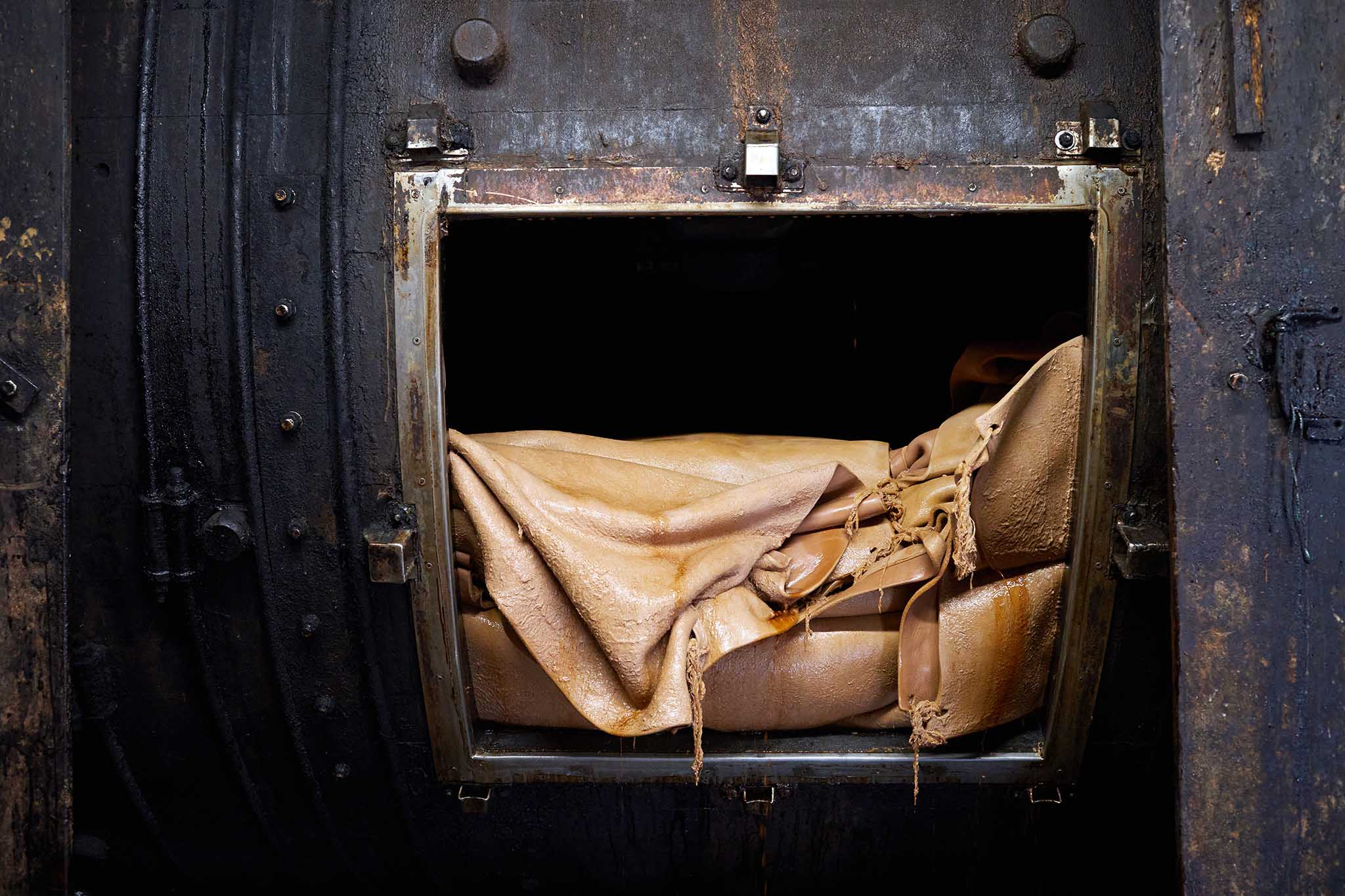 Thomas Ware and Sons folded leather inside industrial unit