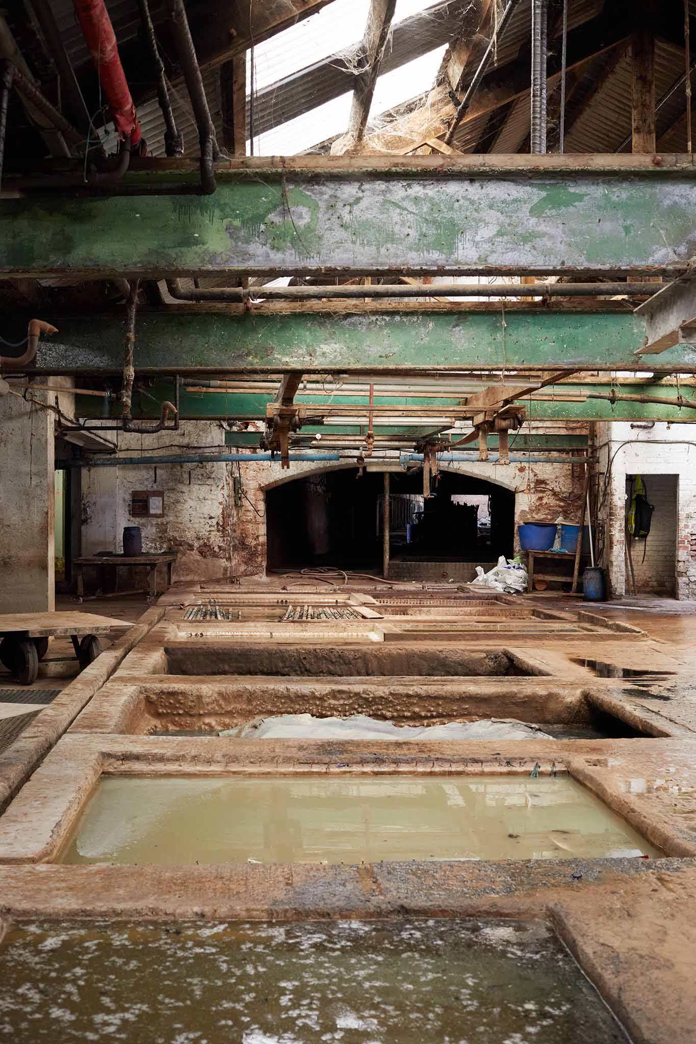 Thomas Ware and Sons inside factory water pits in leather factory