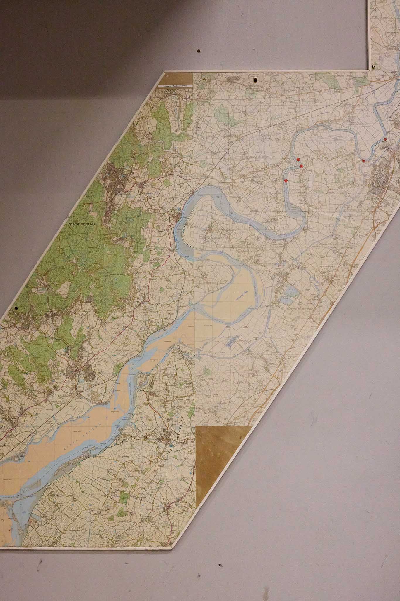 uk glass eels map on table 
