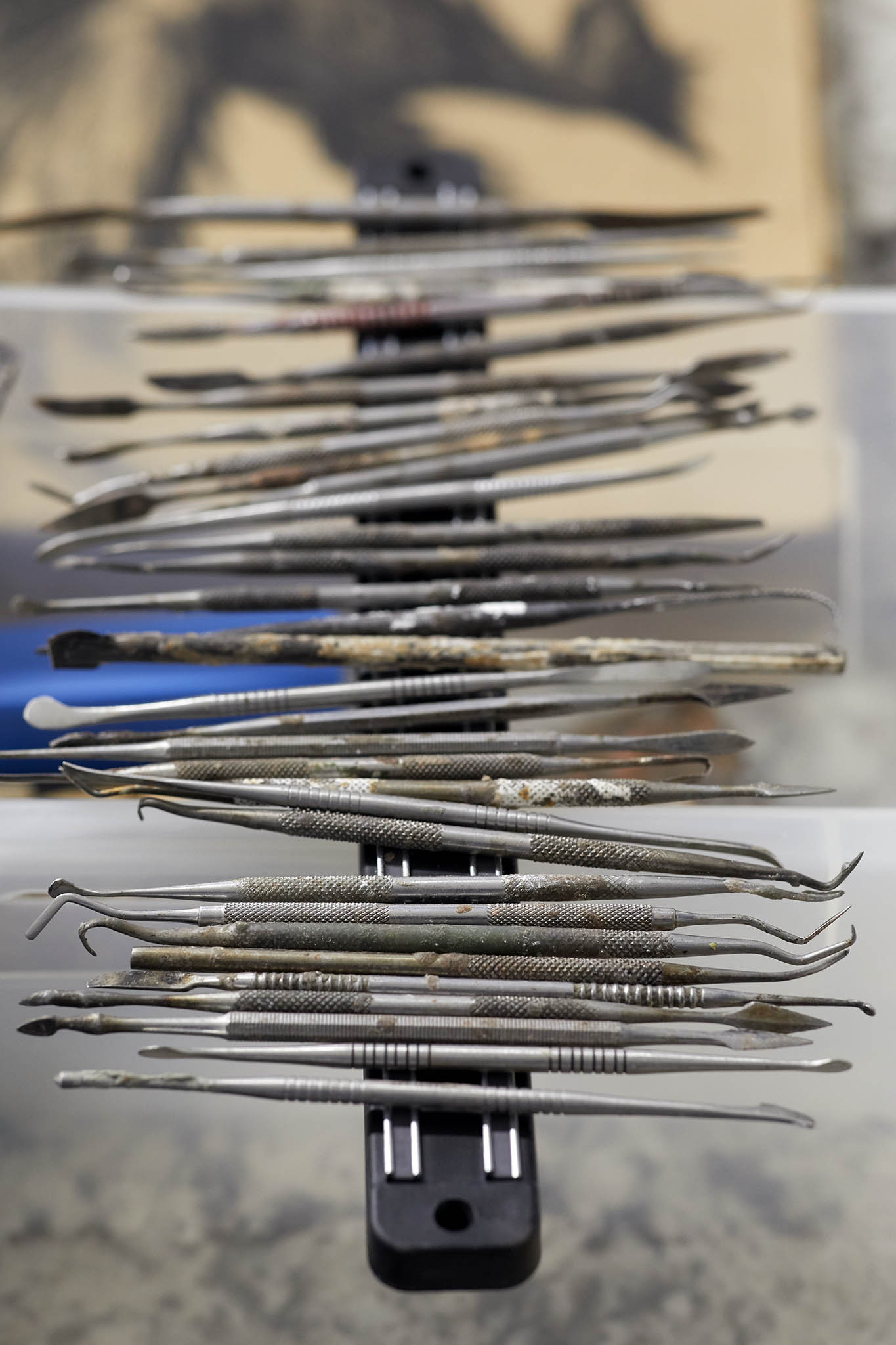 Cox London sculpting tools laid out on table