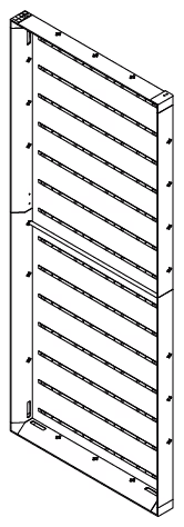 Black and white line drawing of a rectangular backlit display section.