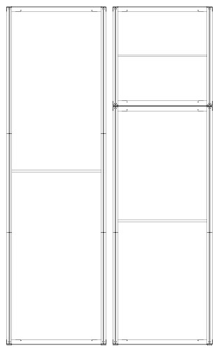 Technical drawing showing the two options for height with Looboo