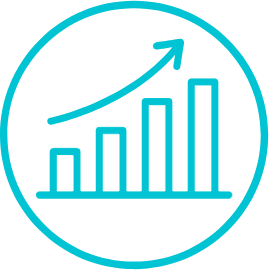 Upward bar graph icon