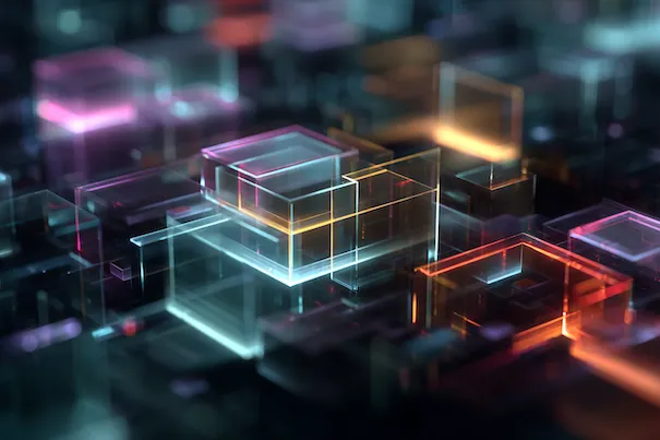 Abstract colorful glass cubes