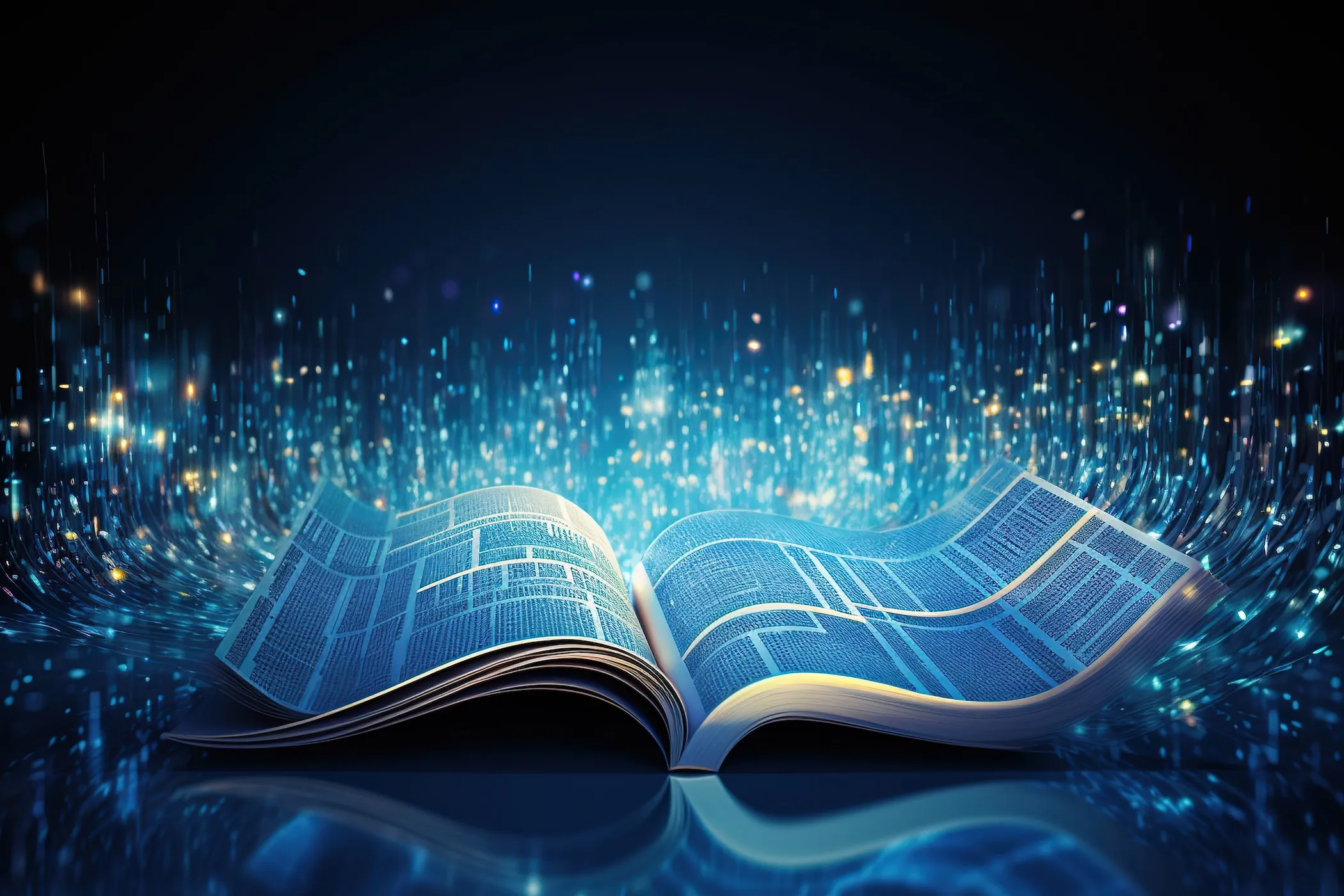 Futuristic book opened 