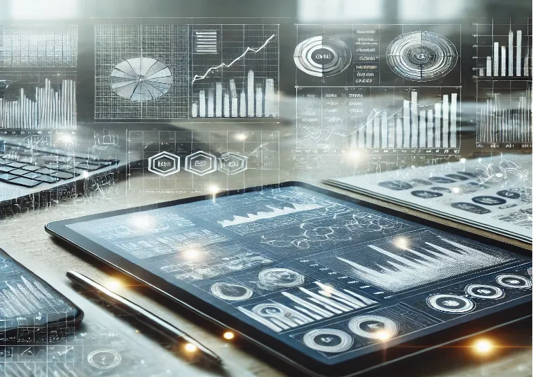 Drawings on an ipad on data charts