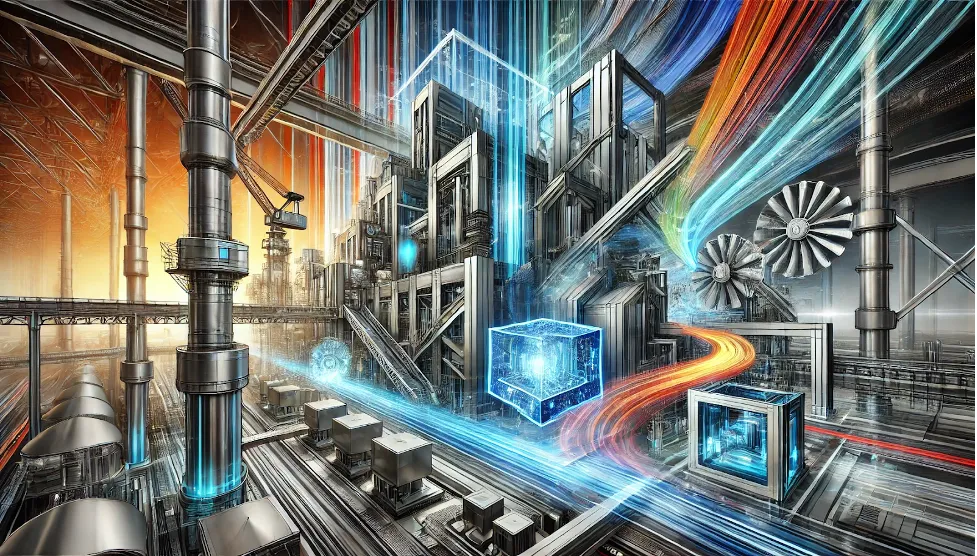 Illustration of futuristic data center