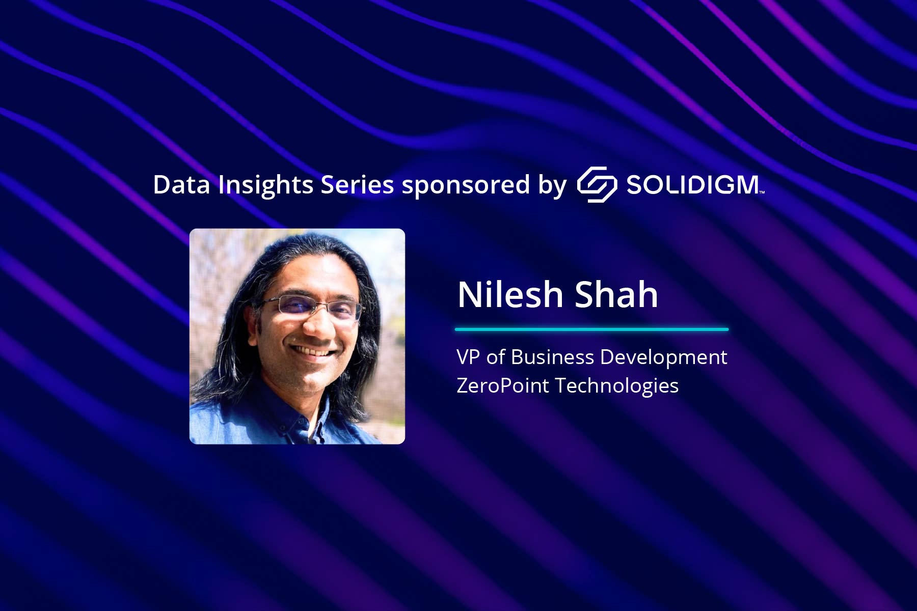 Depiction of Nilesh Shah on a graphical background.