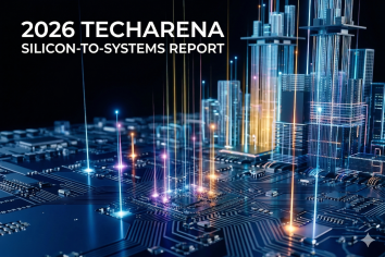 Computer motherboard chips glowing