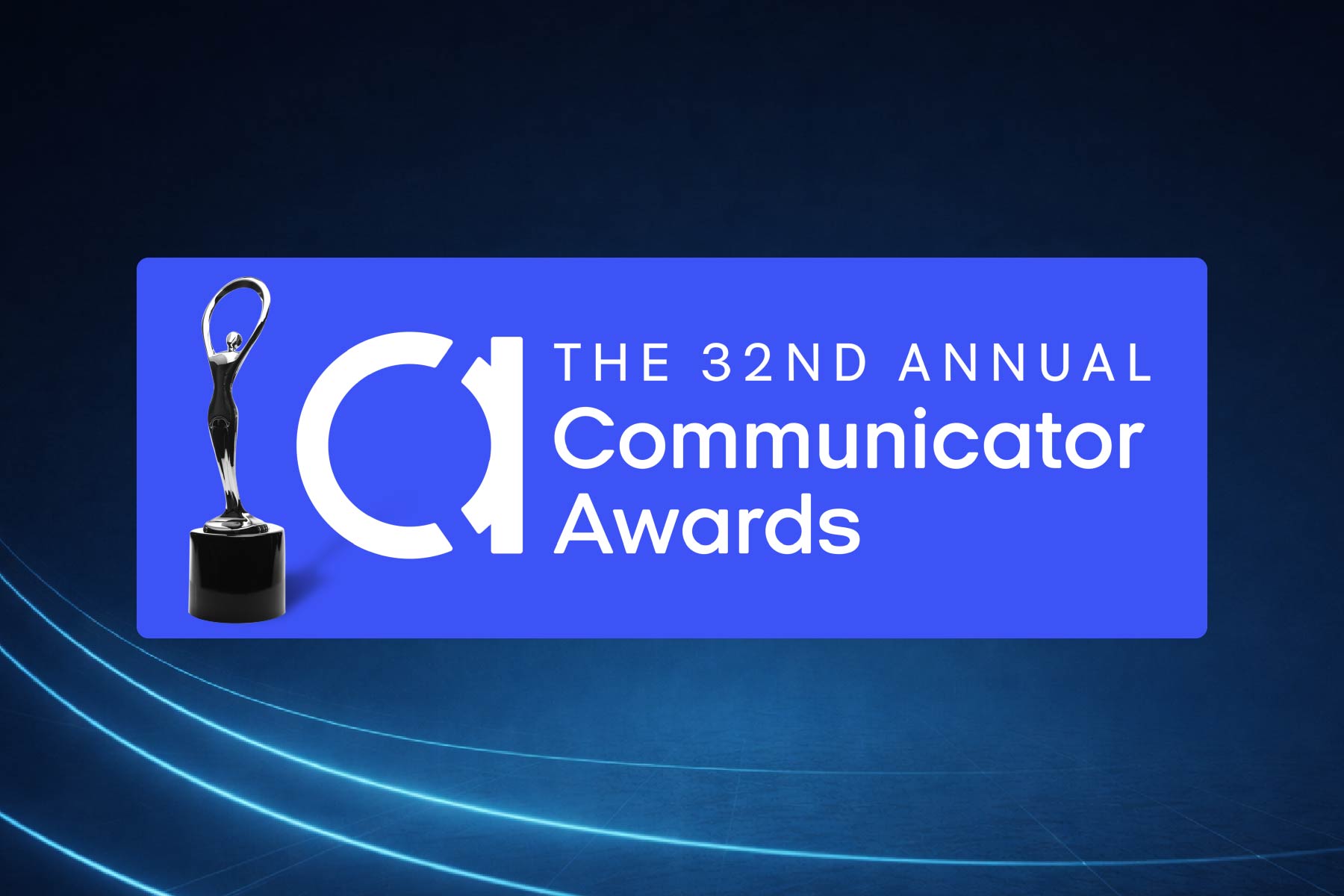 Communicator Award logo on graphical background