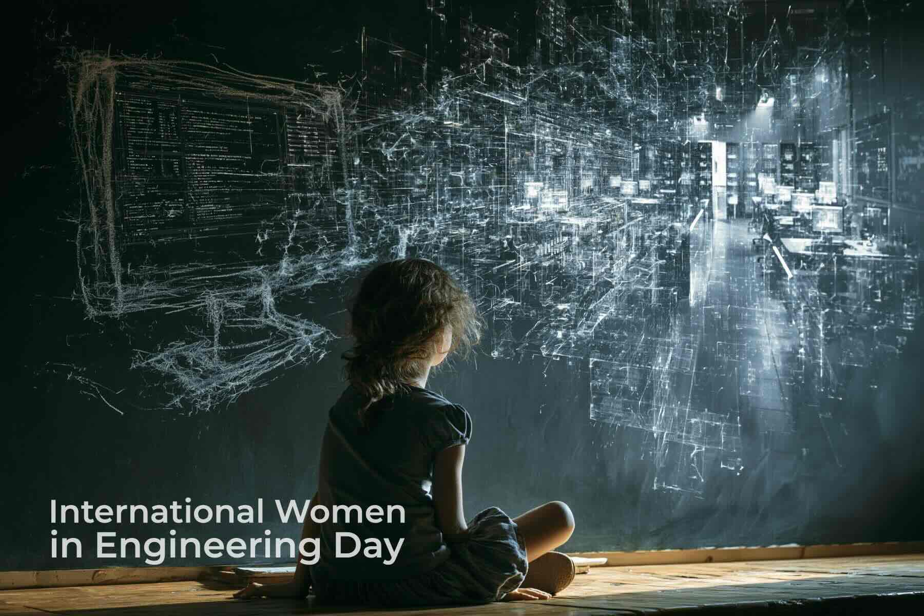 Girl with Chalkboard Diagram