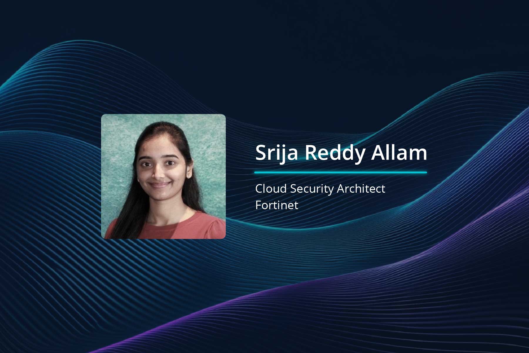 Headshot of Srija Reddy Allam with graphic background.