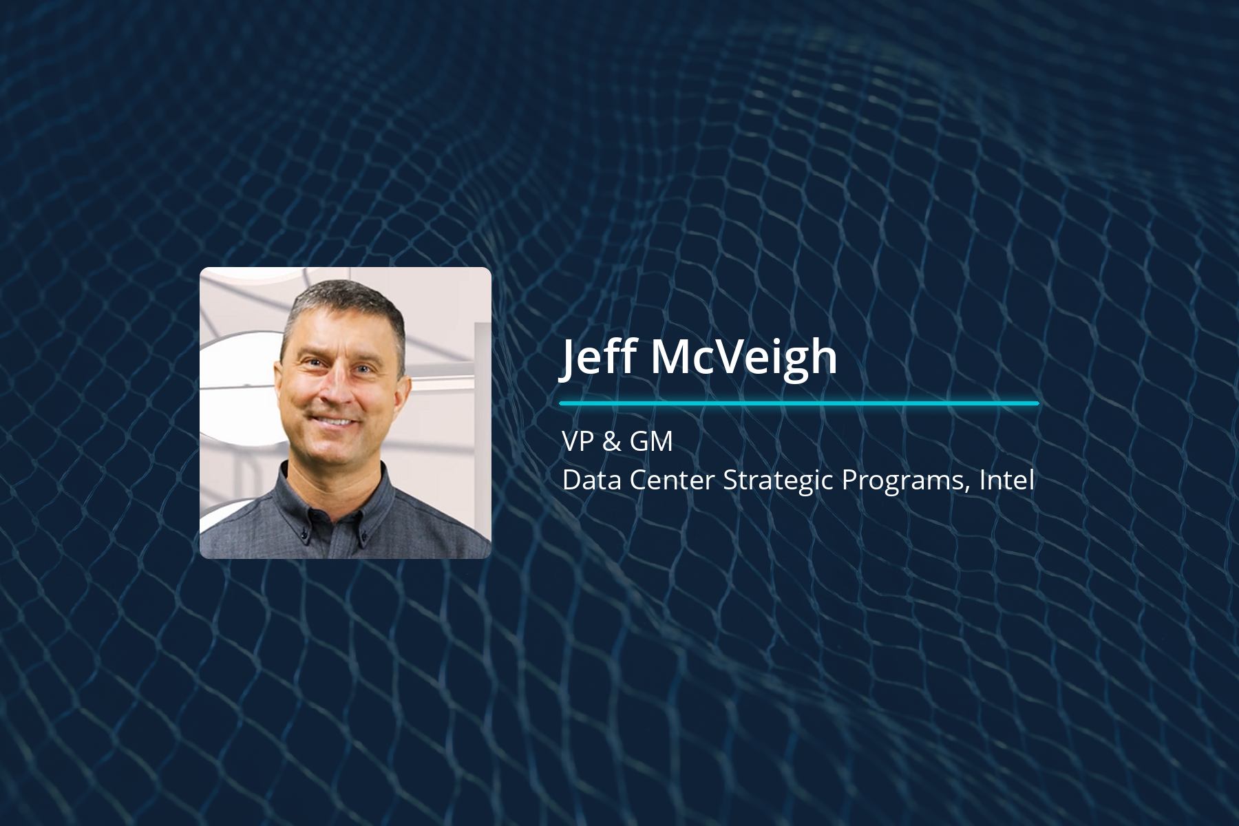 Headshot of Jeff McVeigh on a graphical background