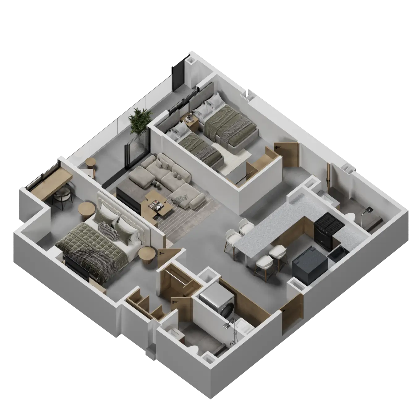 2 habitaciones