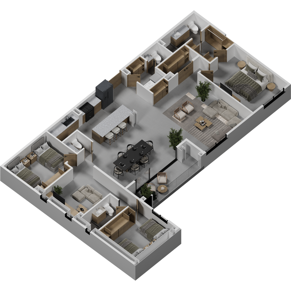 3 habitaciones