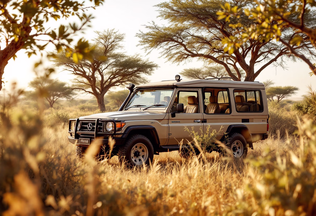 image of an open safari vehicle