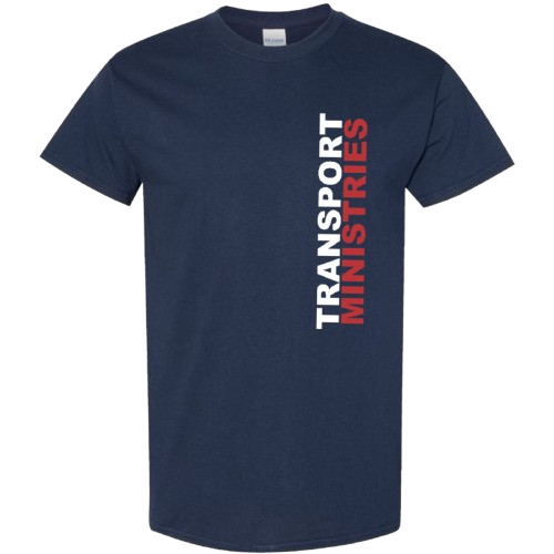 Transport Ministries red t-shirt with cross logo