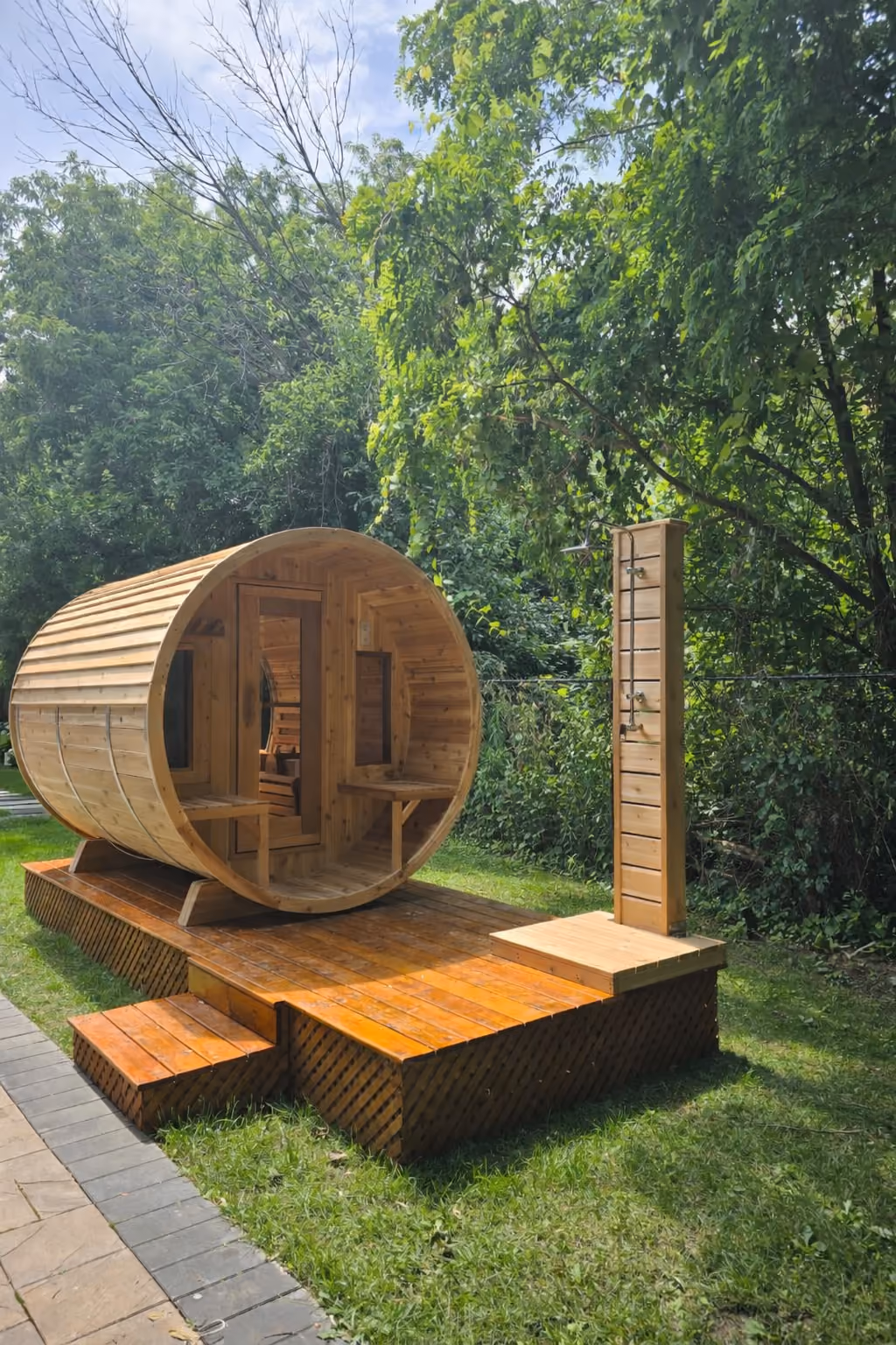 Cedar Shower Stands and Enclosures