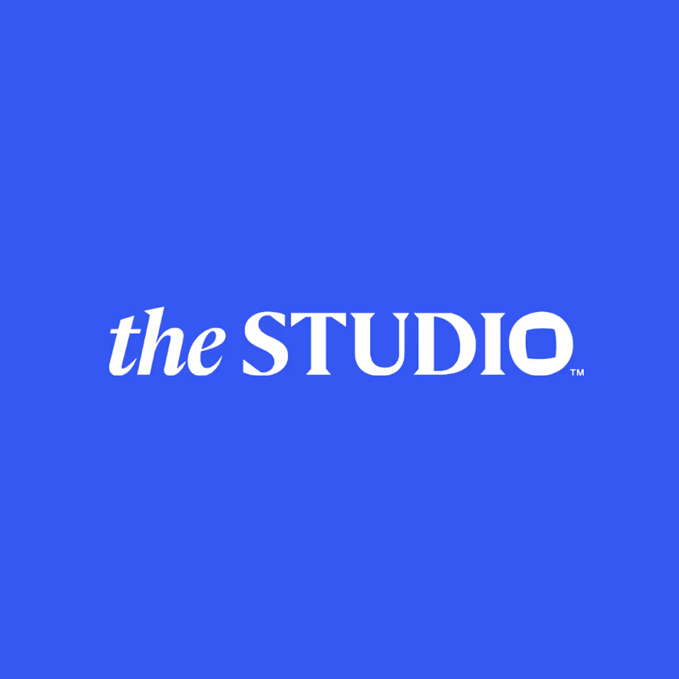 The STUDIO brand name in white text on a blue background.
