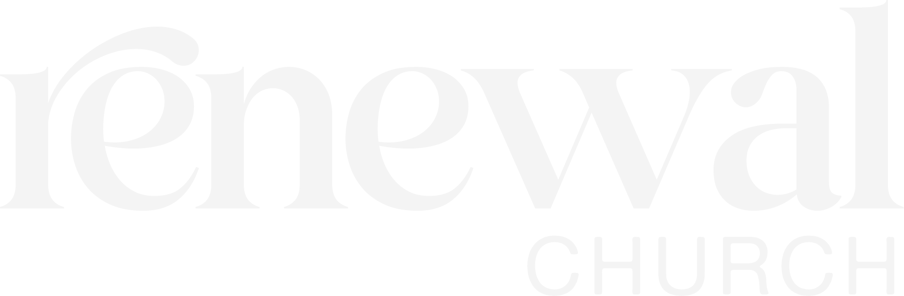 Renewal Church white logo
