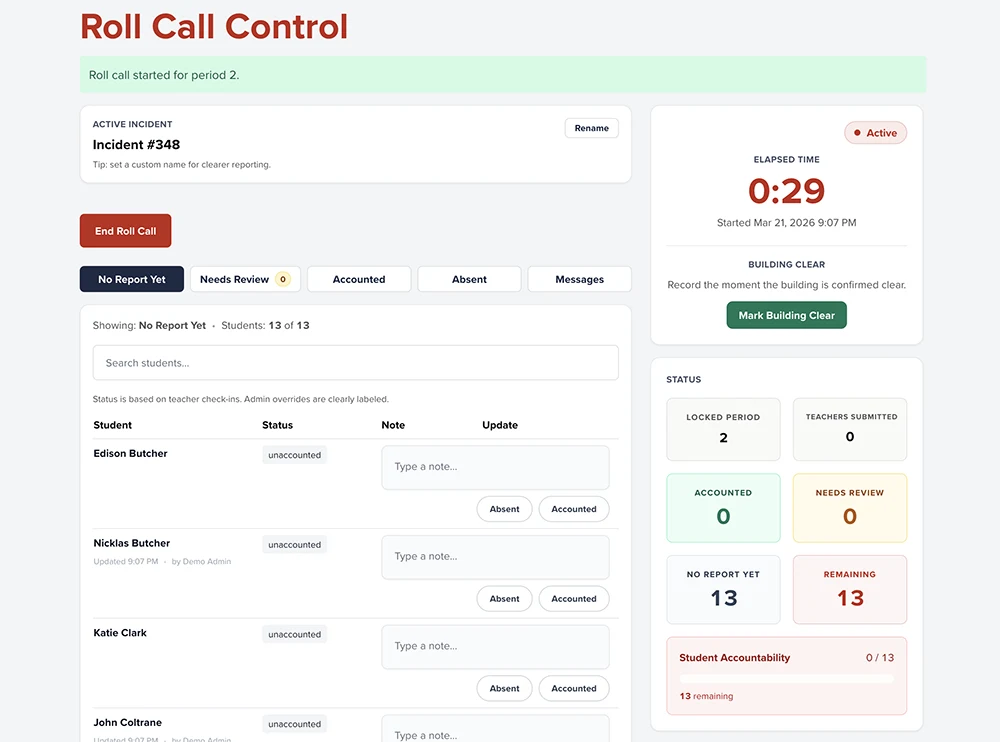 DrillRoster administrator view