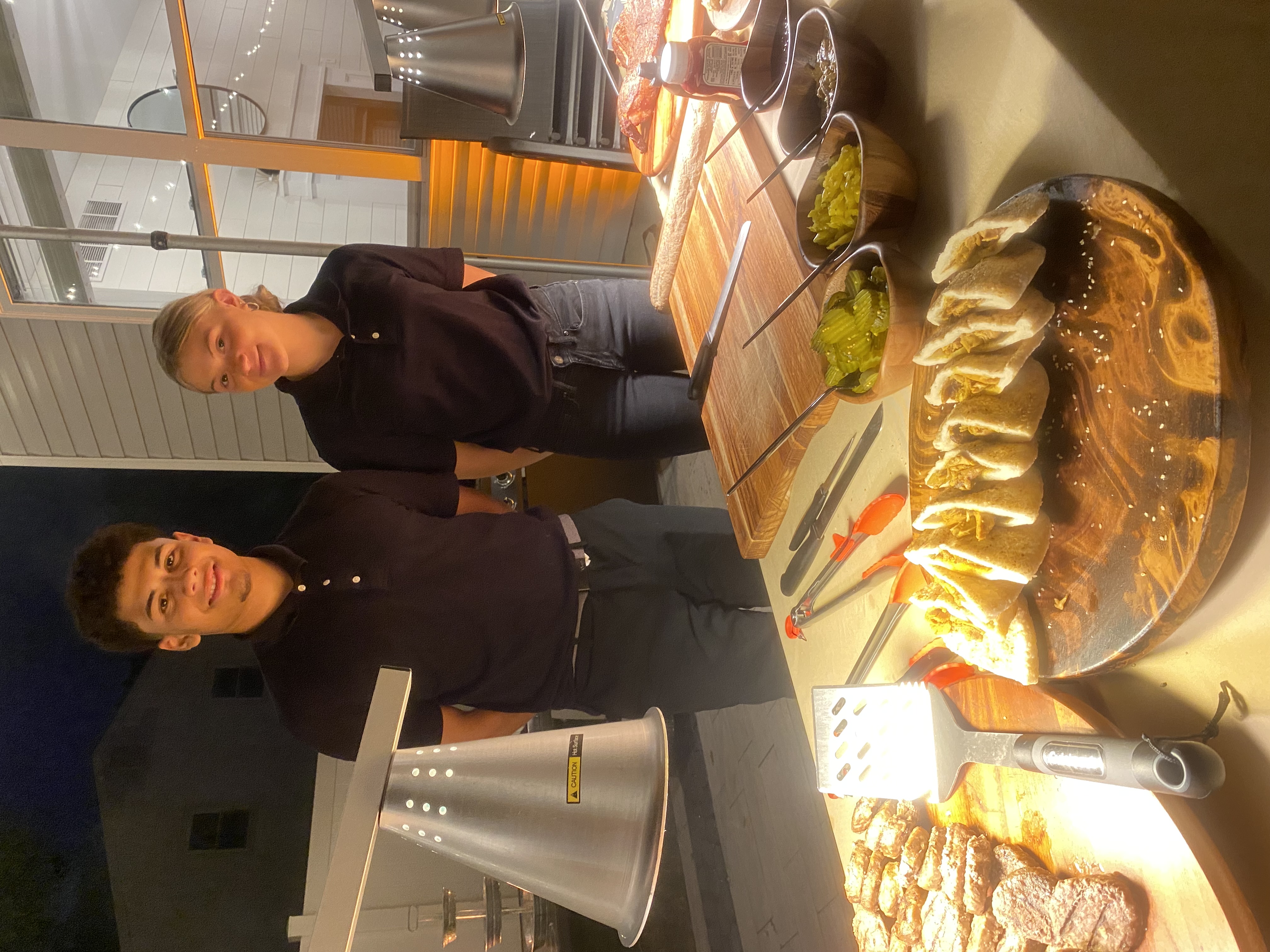 image of volunteers offering food at a harmoniously arranged ethereal canteen setting