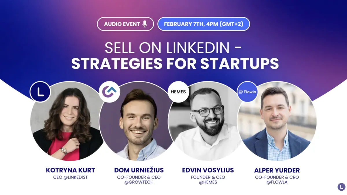 Sell on LinkedIn, strategies for startups