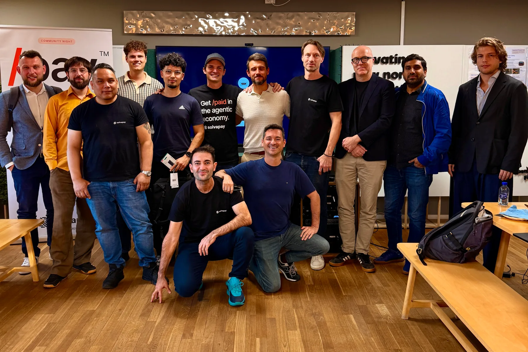 The SolvaPay team and guests at SolvaPay's community night, the evening before Nordic Fintech Week opened