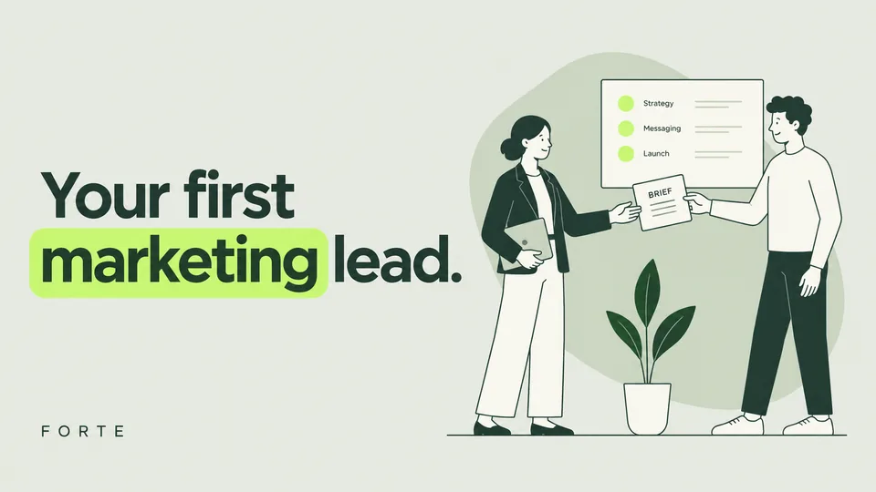 Your first marketing lead. Forte editorial cover.