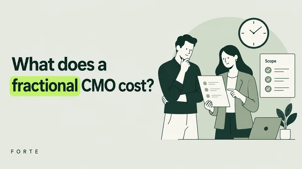 What does a fractional CMO cost? Forte editorial cover.