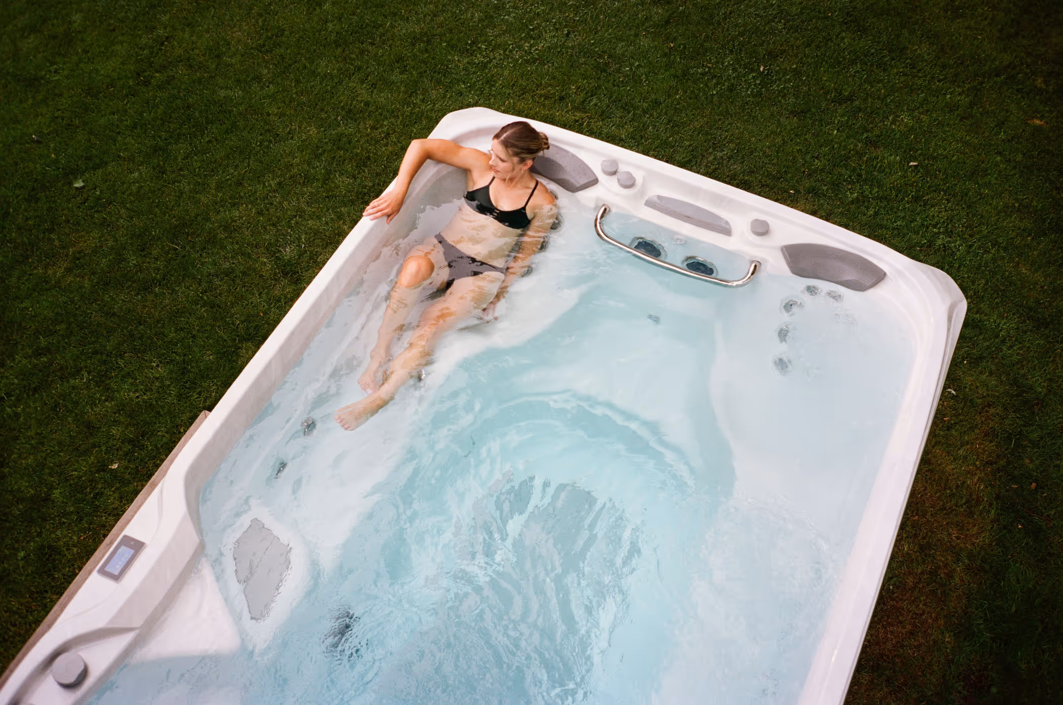 woman in swim spa
