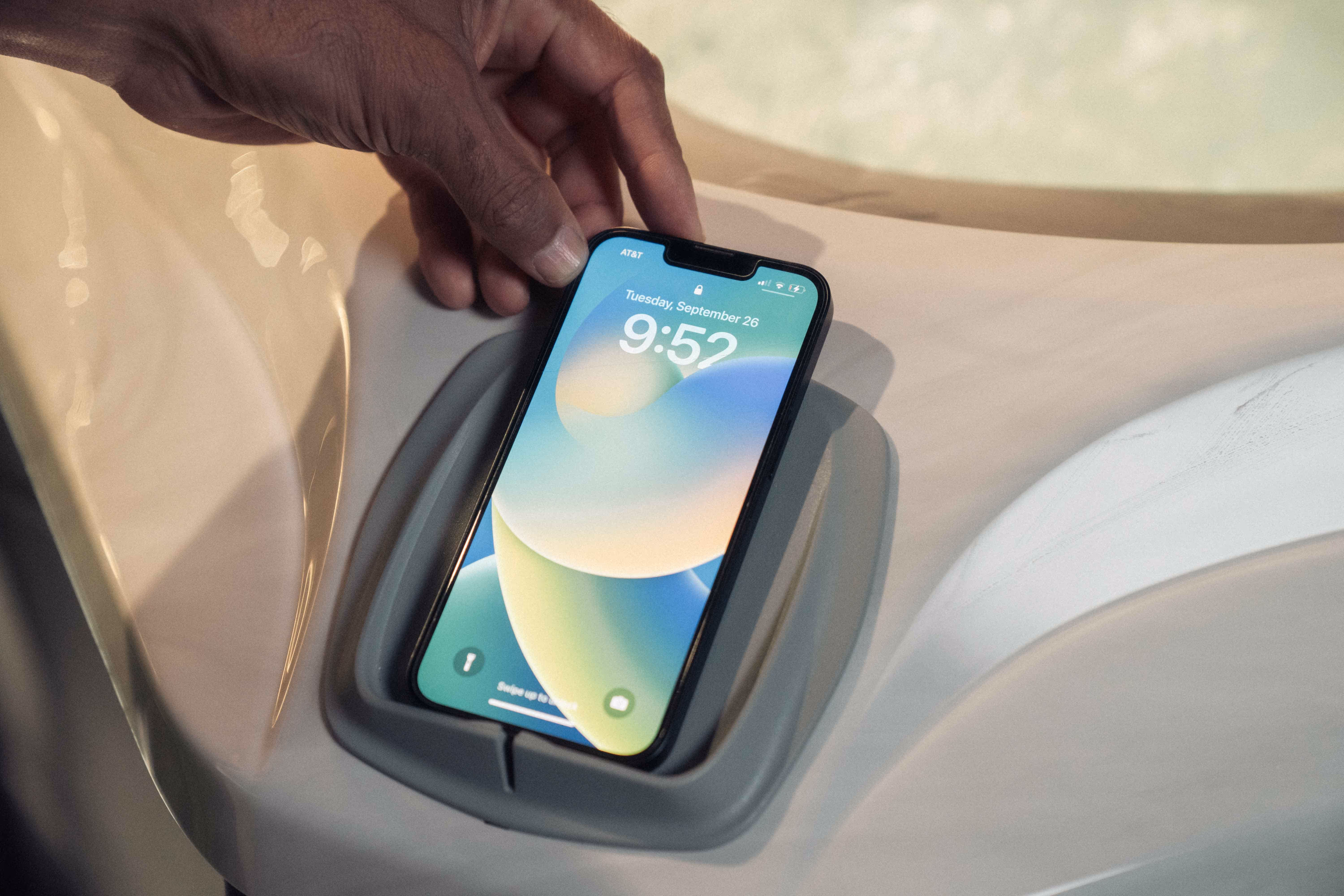 phone charger in hot tub