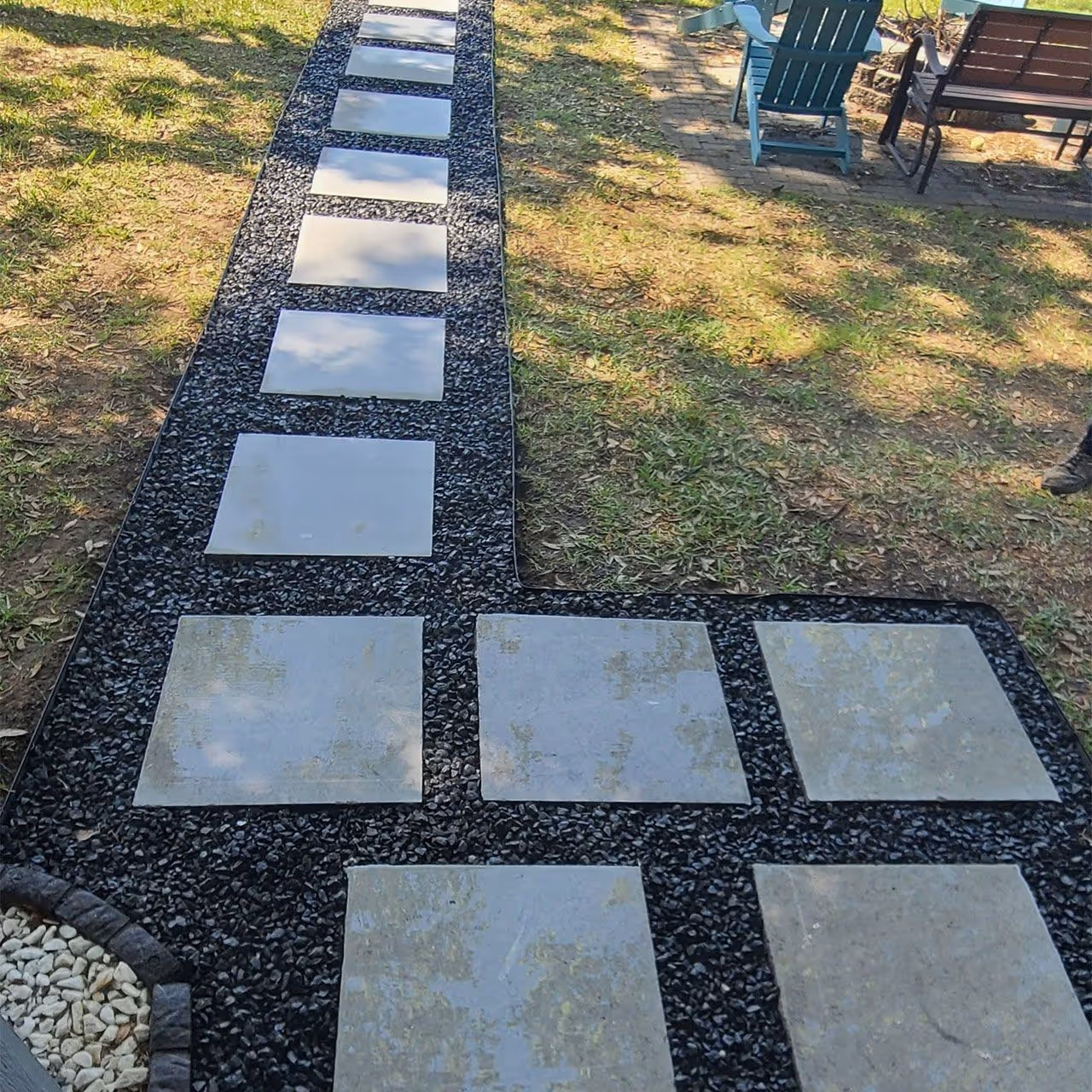 Lakefront paver walkway design and build near me Richland Chambers Lake TX by Reservoir Landscape Solutions