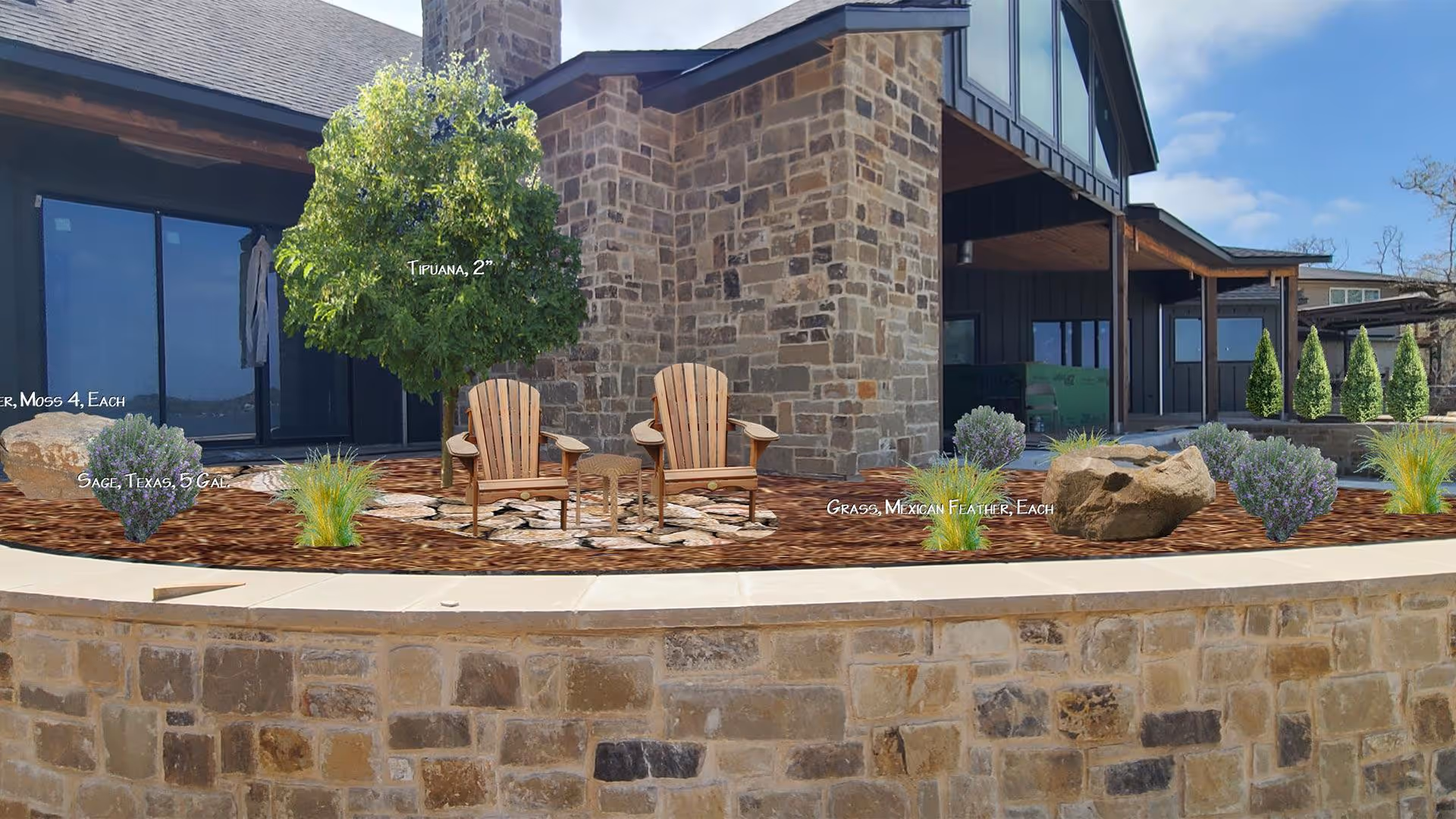 Lakefront property landscaping services by Reservoir Landscape Solutions Cedar Creek Lake Texas