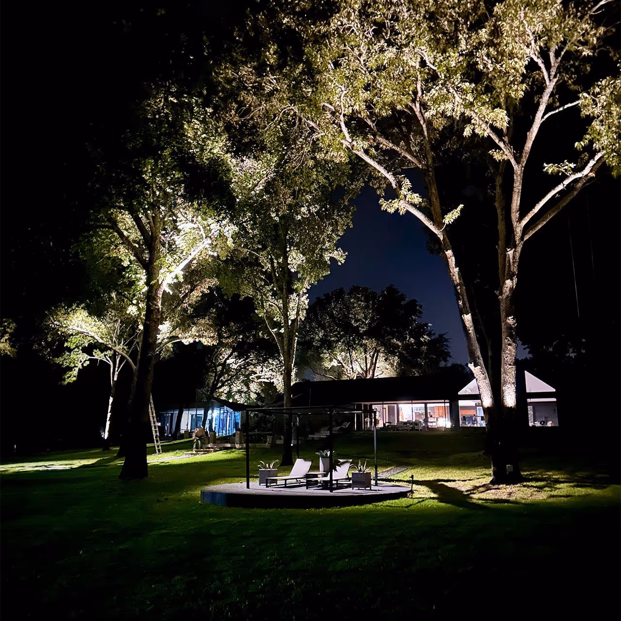 Lakefront landscape lighting design near me by Reservoir Landscape Solutions Richland Chambers Lake TX