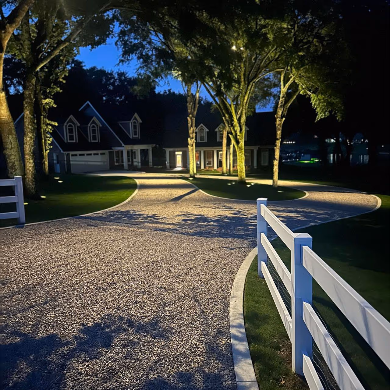 Outdoor lighting installation by Reservoir Landscape Solutions Cedar Creek Lake TX