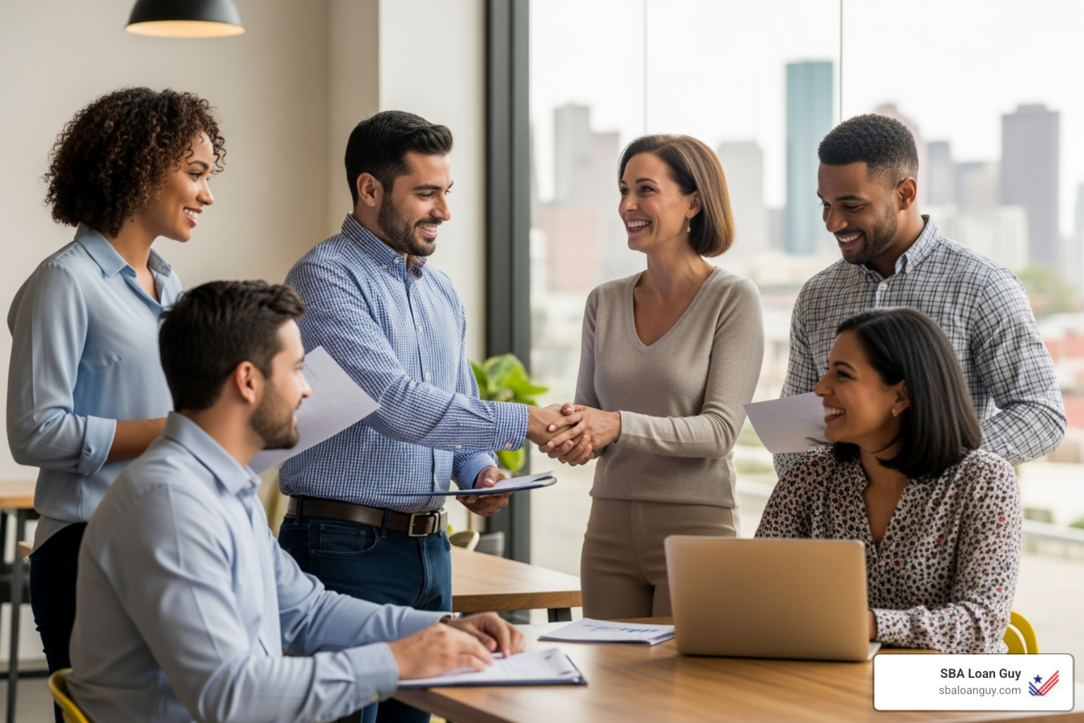 A busy Houston street with local shops - small business loans houston