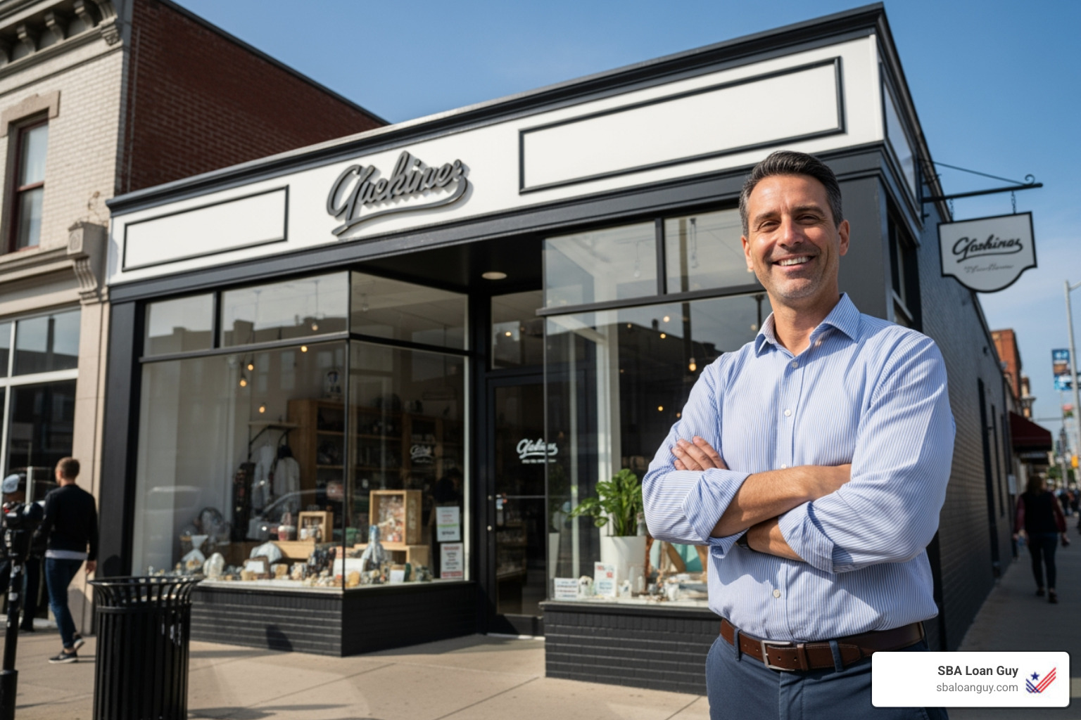 happy business owner expanding their shop - sba express line of credit