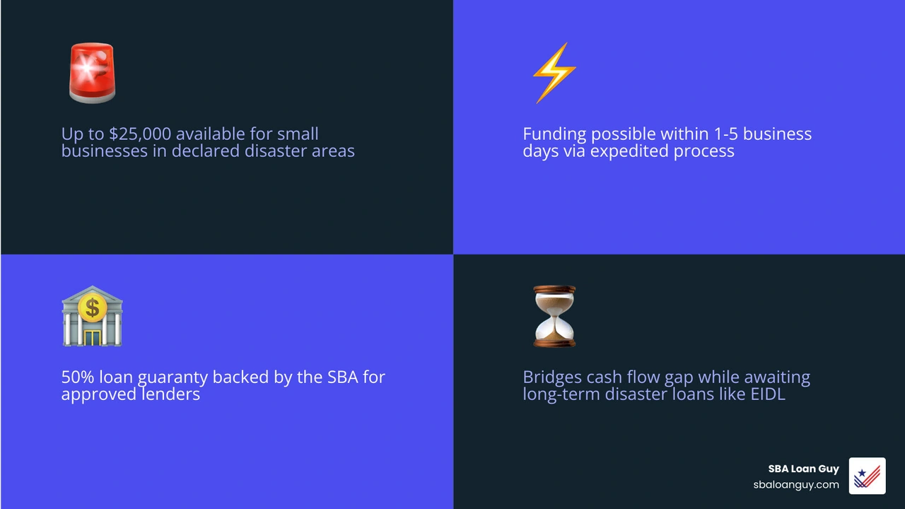 Infographic showing SBA Express Bridge Loan timeline from disaster declaration to funding in 1-5 business days - sba express Infographic showing SBA Express Bridge Loan timeline from disaster declaration to funding in 1-5 business days - sba express