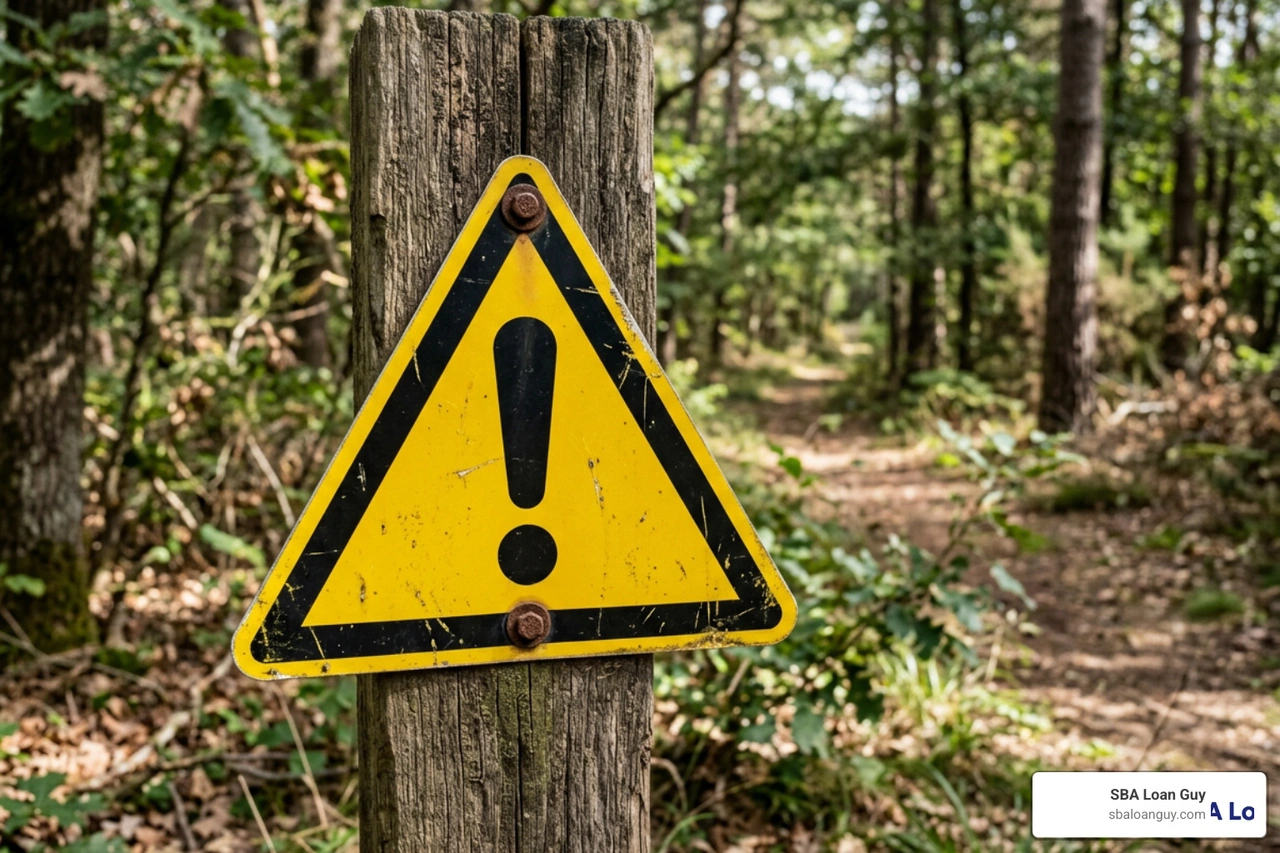 Warning sign highlighting predatory loan red flags Warning sign highlighting predatory loan red flags