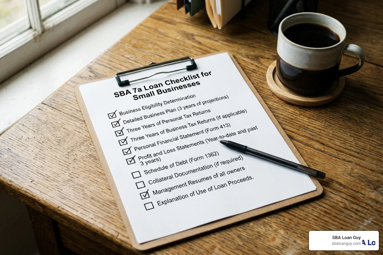 Simple checklist of SBA 7a loan requirements Simple checklist of SBA 7a loan requirements