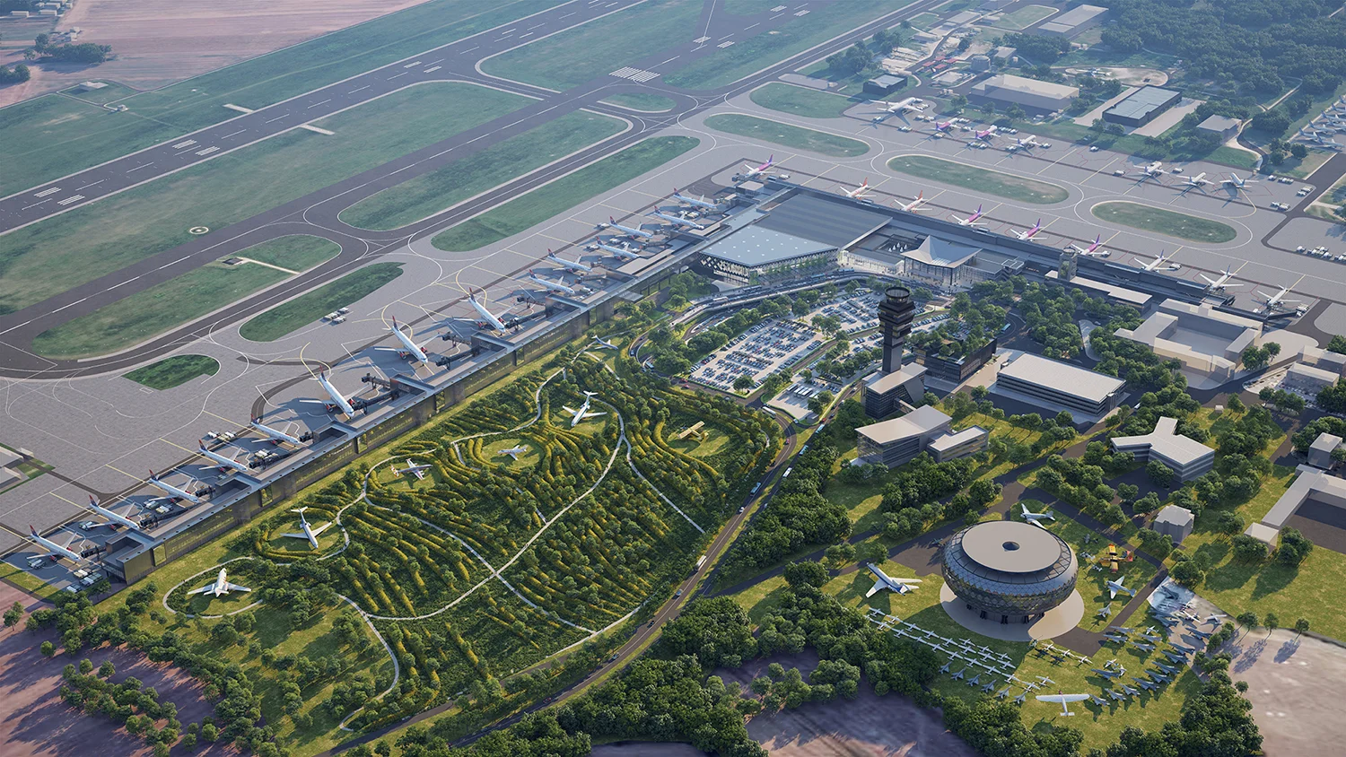 Aménagement des zones terrestres - Aéroport Nikola Tesla 