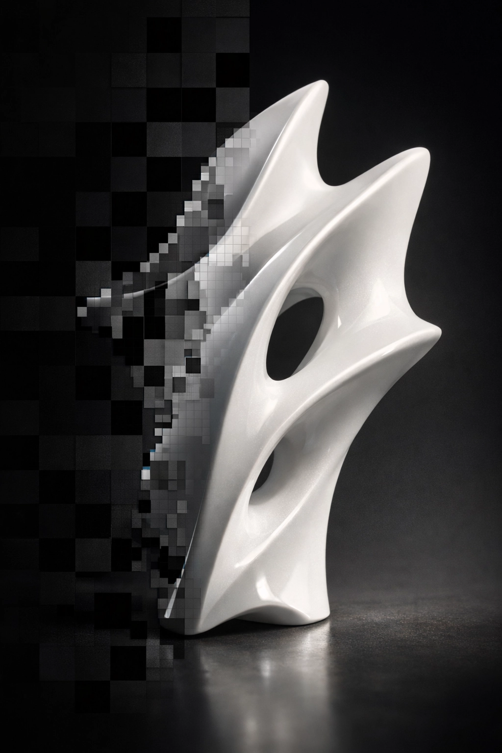 A 3D render providing an abstract visual expression of this artefact