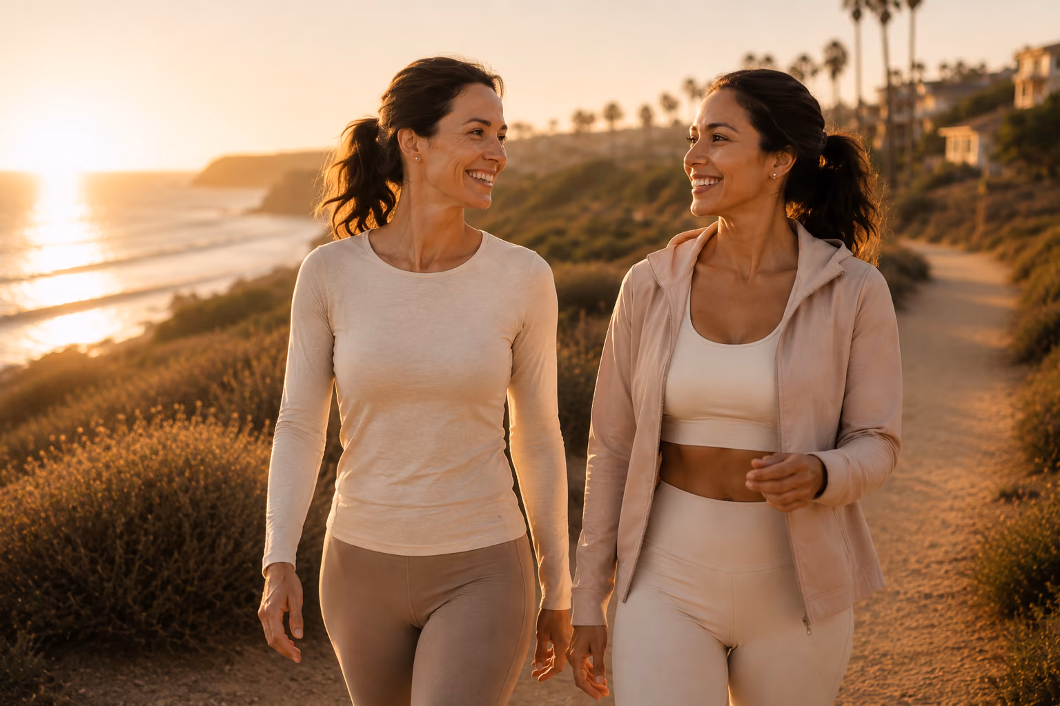 Two women walking and talking about Insuline Resistance