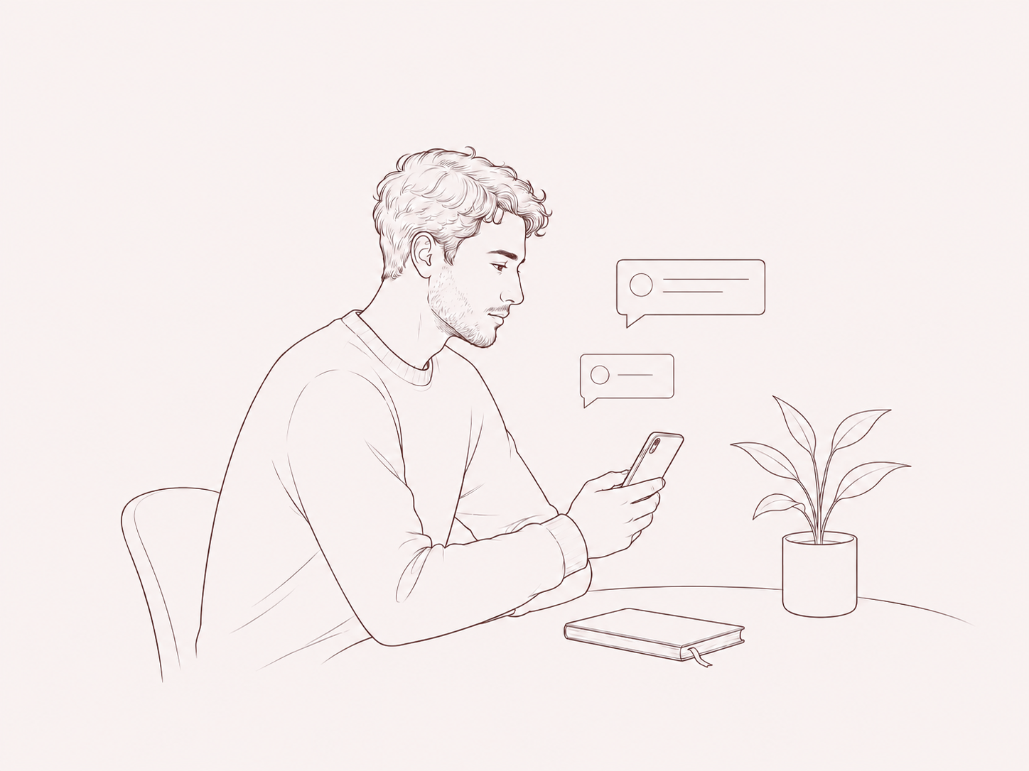Illustration about digital life, attention and emotional wellbeing