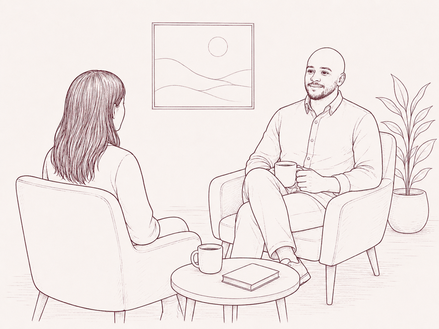 A calm individual therapy setting