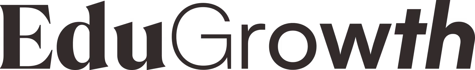 Logo texte EduGrowth en noir sur fond transparent. EduGrowth est un cabinet d'avocat fondé par Maitre François GALEA spécialisé en droit des sociétés et droit commercial pour les acteurs de la formation professionnelle et de l'éducation et de l'enseignement.