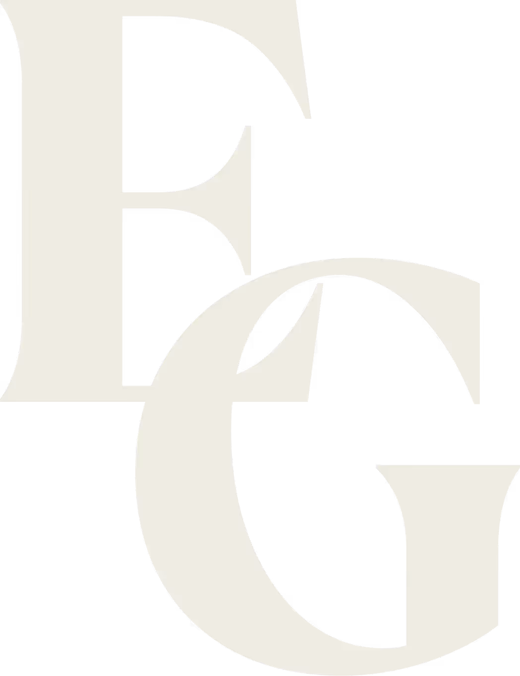 Lettres majuscules stylisées F et G blanches sur fond noir.. FG est l'acronyme de François GALEA